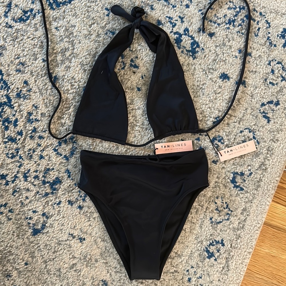 Black high waisted bathing suit